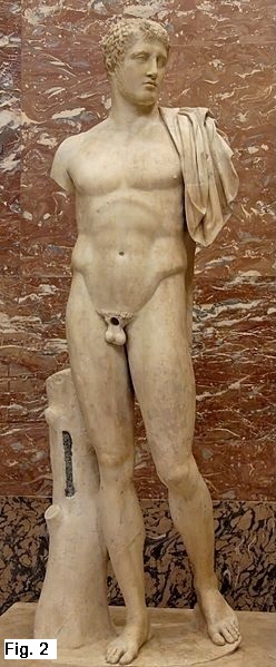 Diomede. Attribuito a          Kresila o Naucide, Copia romana in marmo da originale greco          bronzeo, V secolo a.C., Museo del Louvre, Parigi.